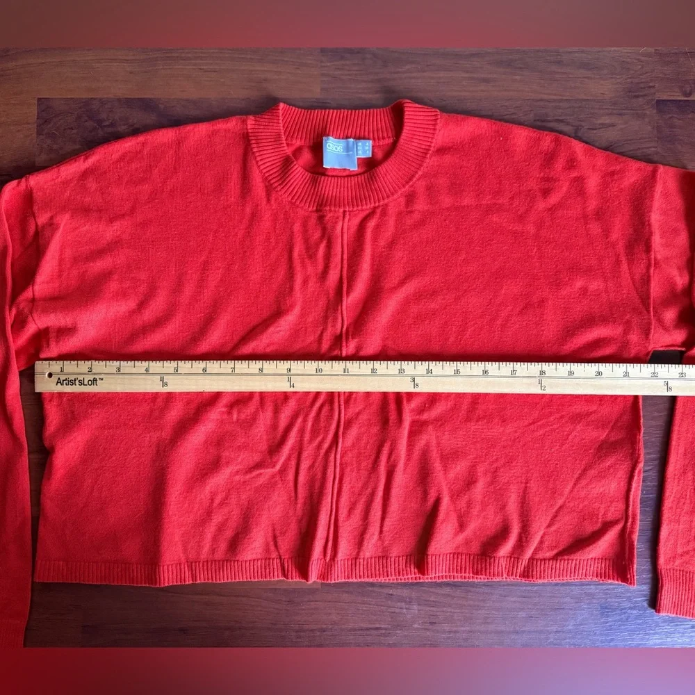 ASOS Vibrant‎ Red Crew Neck Cropped Sweater